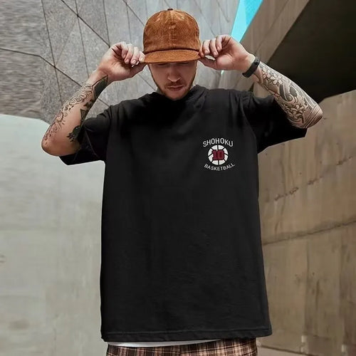 8xl masculino oversize moda solta basquete americano número dez impressão manga curta em torno do pescoço versátil tendência casal outfit