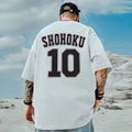 8xl masculino oversize moda solta basquete americano número dez impressão manga curta em torno do pescoço versátil tendência casal outfit